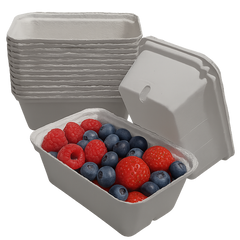 Pulp Punnets 100% biodegradable and suitable for fruits, berries, strawberries, plum tomatoes, small vegetables and fresh produce for farmers markets / pick your own farms.