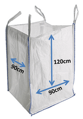 1 Tonne Bulk Bag, Builders Dumpy Sacks 90cm x 90cm x 120cm FIBC