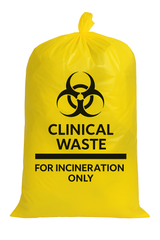 Medium Yellow Clinical Waste Sack 11x17x26" Inches (280 x 432 x 660mm)