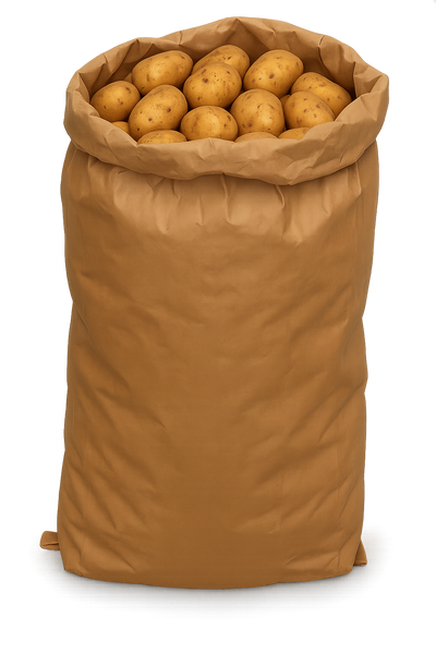 Paper Sacks, 2ply Kraft, 25 x 10 x 45cm, 10" x 4" x 24" Inches, suitable for 7kgs