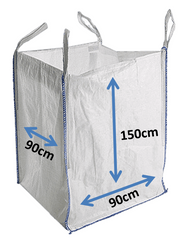 Jumbo Big Bulk Bags 1 Tonne Builders Dumpy Sacks 90cm x 90cm x 150cm FIBC