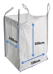 Jumbo Big Bulk Bags Sacks 100cm x 100cm x 200cm FIBC