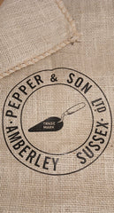 QTY 50 Printed Hessian Sacks Jute, 25kg, 7oz. weight sack 50cm x 80cm - SACKMAN