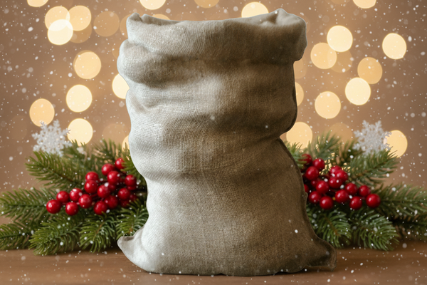 Christmas Santa Sacks Traditional Plain Hessian