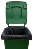 Black Wheelie Bin Liners 28 x 44 x 62" Inches, 100 Per Box, 240 Litres