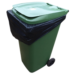 Black Wheelie Bin Liners 28 x 44 x 62" Inches, 100 Per Box, 240 Litres - Sackman