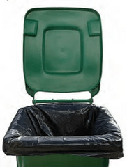 QTY 100 Black Wheelie Bin Liners 28 x 44 x 62" Inches | Sackman | Sackman