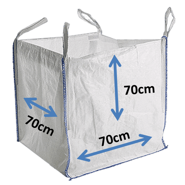 1 Tonne Bulk Bag, Builders Dumpy Sacks 70cm x 70cm x 70cm FIBC