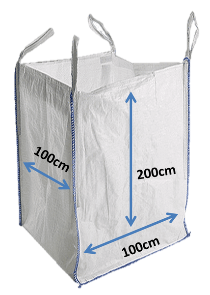 Jumbo Big Bulk Bags 1 Tonne Builders Dumpy Sacks 100cm x 100cm x 200cm FIBC