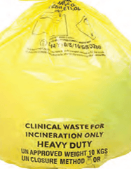 QTY 200 Medium Yellow Clinical Waste Sack 11x17x26" Inches (280 x 432 x 660mm) | Sackman | Sackman