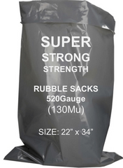 Super Strength XL Rubble Bags 22" x 34" Inches, 520 Gauge Sackman