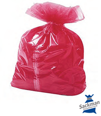 Large Red Soluble Strip Sack  Size: 18x28x38" Inches (457 x 711 x 965 mm) Box Qty 200 Sackman