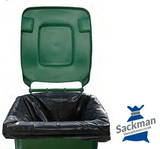 Black Wheelie Bin Liners 28 x 44 x 62" Inches, 100 Per Box, 240 litres