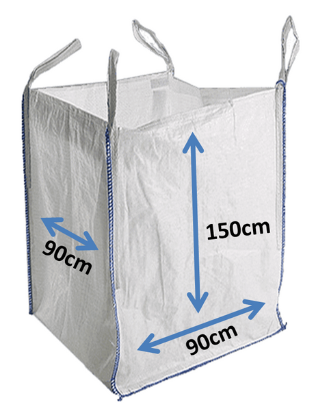 Jumbo Big Bulk Bags 1 Tonne Builders Dumpy Sacks 90cm x 90cm x 150cm FIBC